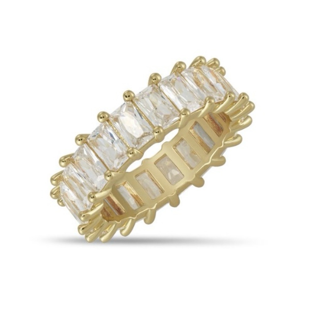 14k White Gold/Silver Baguette Ring